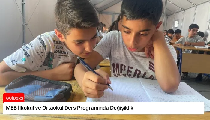 MEB İlkokul ve Ortaokul Ders Programında Değişiklik